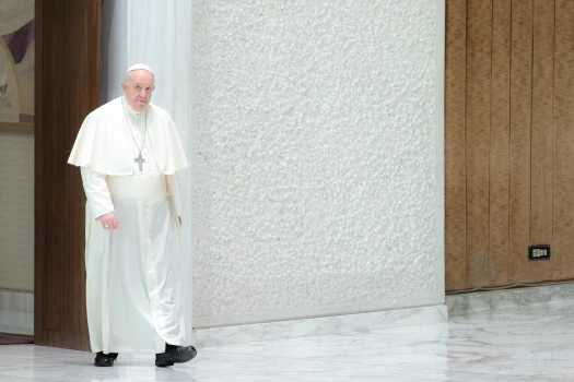 Papst Franziskus bei der Generalaudienz am 2. Februar 2022 / Daniel Ibáñez / CNA Deutsch 