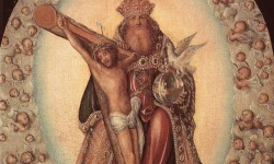 Darstellung der Allerheiligsten Dreifaltigkeit von Lucas Cranach dem Älteren / gemeinfrei