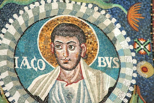 St. Jakobus der Ältere: Detail des Mosaiks in der Basilika San Vitale im italienischen Ravenna. / José Luiz Bernardes Ribeiro / CC BY-SA 4.0