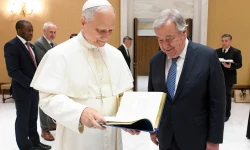 Papst Leo XIV. mit António Guterres / Vatican Media