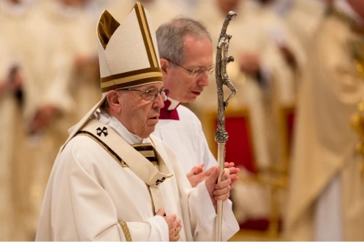Papst Franziskus bei der Chrisam-Messe an Gründonnerstag, 29. März 2018 im Petersdom zu Rom. / CNA Deutsch / Daniel Ibanez